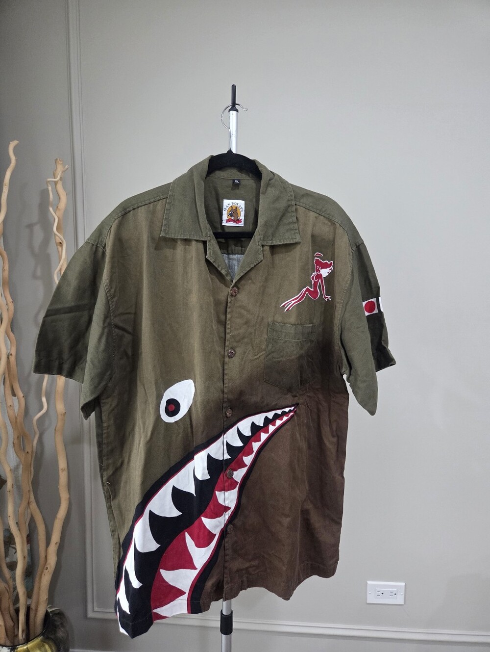 Max Boxxer Flying Tiger WW2 Army Short-Sleeve Shirt Sz.XL